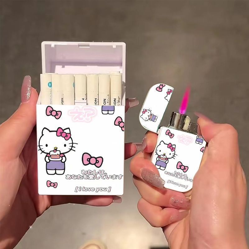 【マルチプラットフォーム配送】ハローキティ インフレータブルライターシリーズ コンビネーションタバコボックス パウダーファイア|undefined