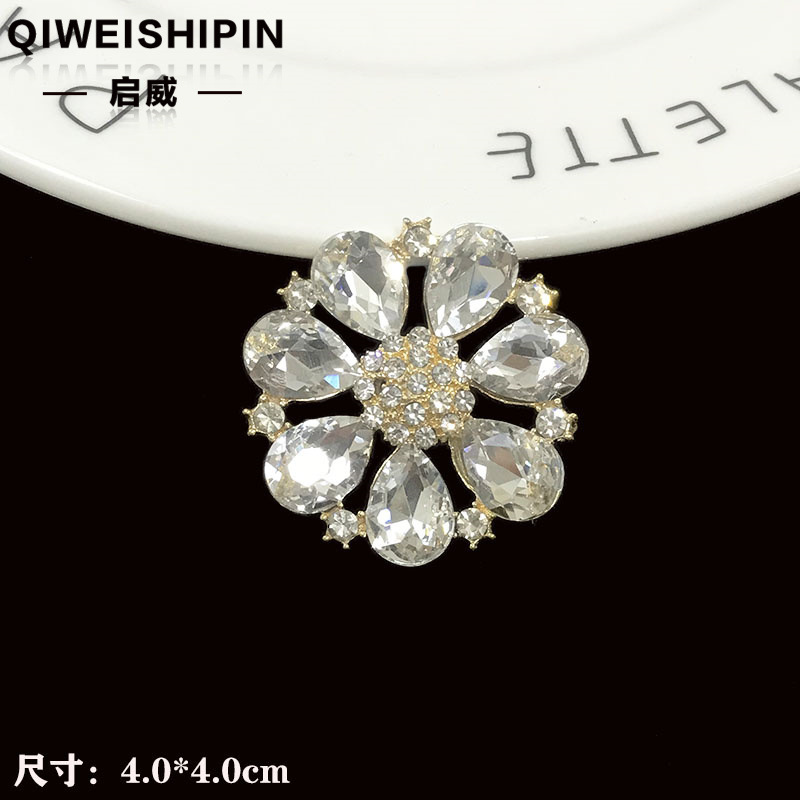Qiwai の新しいガラスダイヤモンド象嵌ひまわりアクセサリーバッグ衣類車の装飾合金アクセサリー|undefined