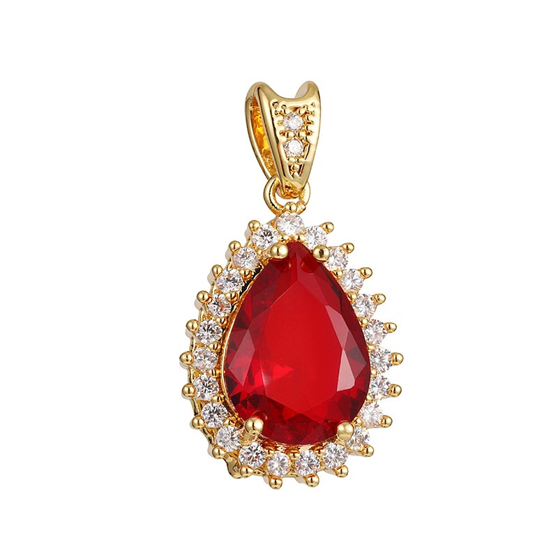 Joyas transfronterizas colgante de rubí esmeralda ligero de lujo accesorios de acero de titanio collar no decolor cadena clavícula