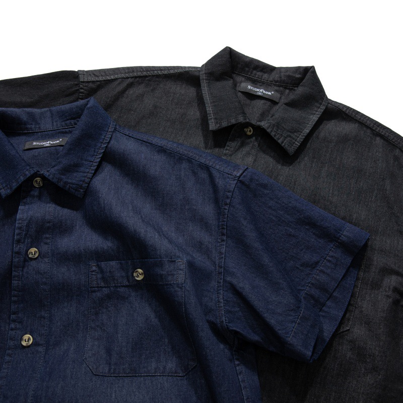 Camicia vintage in jeans da uomo stile americano retrò_voghion.com