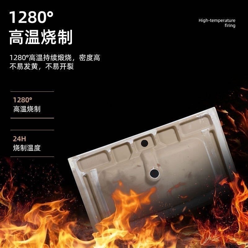 lavabo de baño armario lavabo semicrustado de alta temperatura cerámica integral lavabo de baño lavabo de baño único