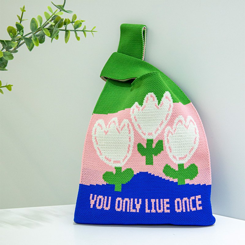 新款户外百搭针织托特包网红手办包包手机收纳包包ins女士手提包