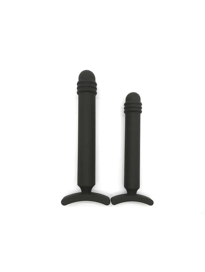 Dual-Purpose Silicone Anal Plug, 12-Inch Black Unisex Adult Toy — detail image 5