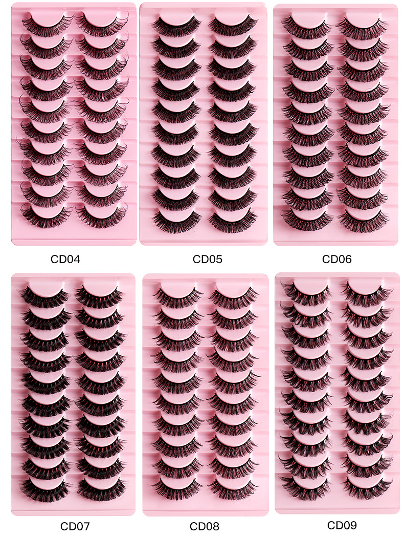 20g Weight False Eyelashes Makeup Tools Types 10 Pairs Quantity Imitation Mink Material Geometric Pattern Fashion Style Fashion Geometric Imitation Mink False Eyelashes 10 Pairs 4