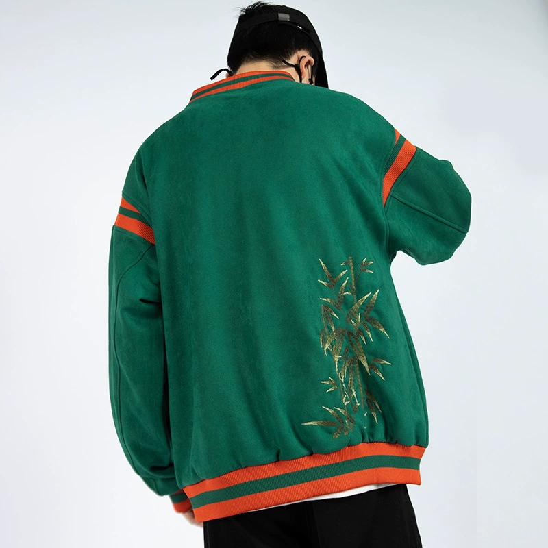 Men's jacket, baseball uniform for leisure, with embroidery, plus size