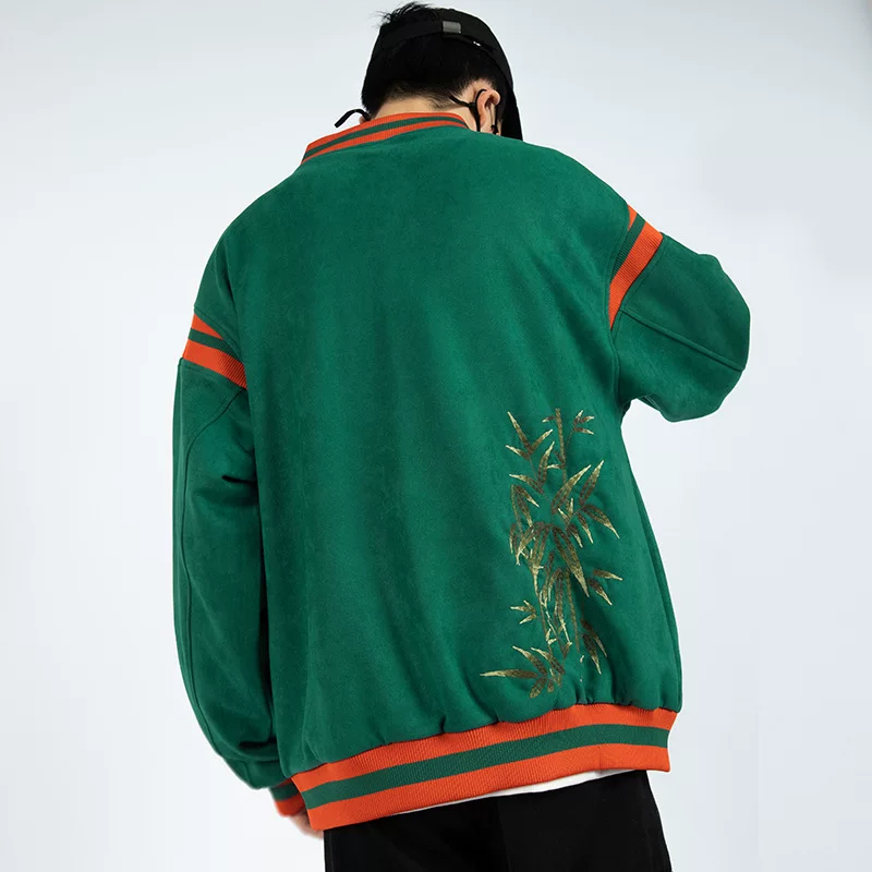 Men's jacket, baseball uniform for leisure, with embroidery, plus size