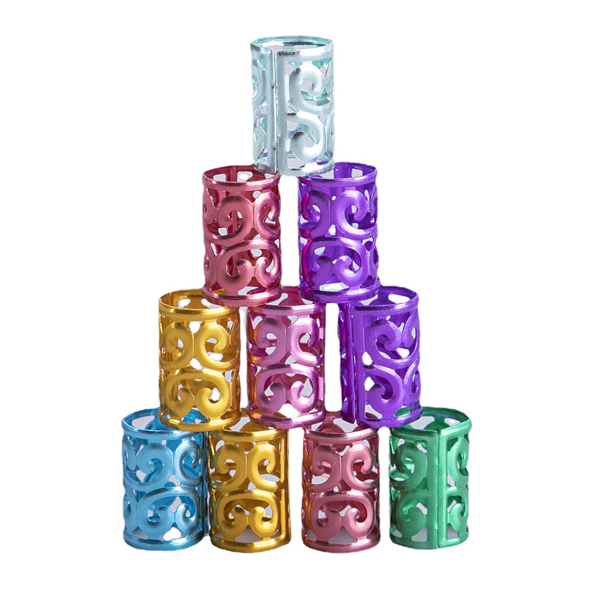 Moda europea y americana trenza sucia trenza pelo hebilla hip hop accesorios para el cabello anillo de pelo de aluminio moda punk Cool Girl padre-hijo bebé peluca anillo tocado