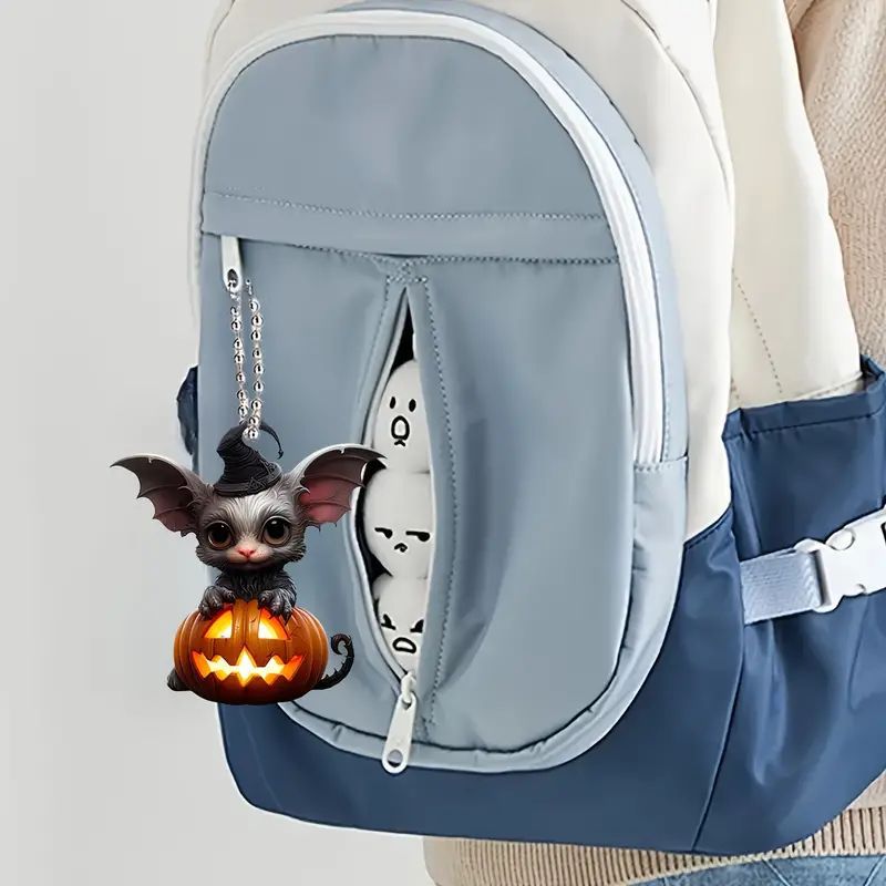 Nuevo colgante de murciélago de calabaza transfronterizo acrílico plano de automóvil colgante decoración del dormitorio del hogar image 4