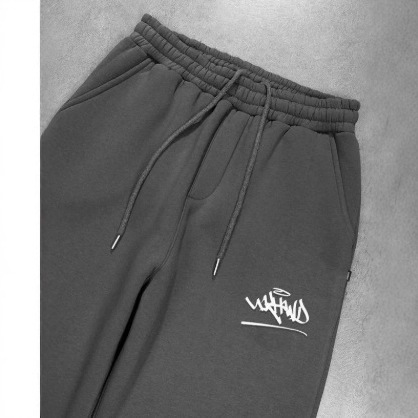 Damenbekleidung, Herren- und Damen-Trendiges Kapuzen-Zip-Jacket mit passender Jogginghose - Streetwear mit 2D-Print (Stahlgrau/Marineblau)_voghion.com