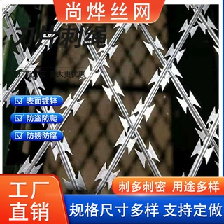 厂家定制刀片刺绳隔离刺铁丝网隔离网海关边境刀片刺绳防爬防护网