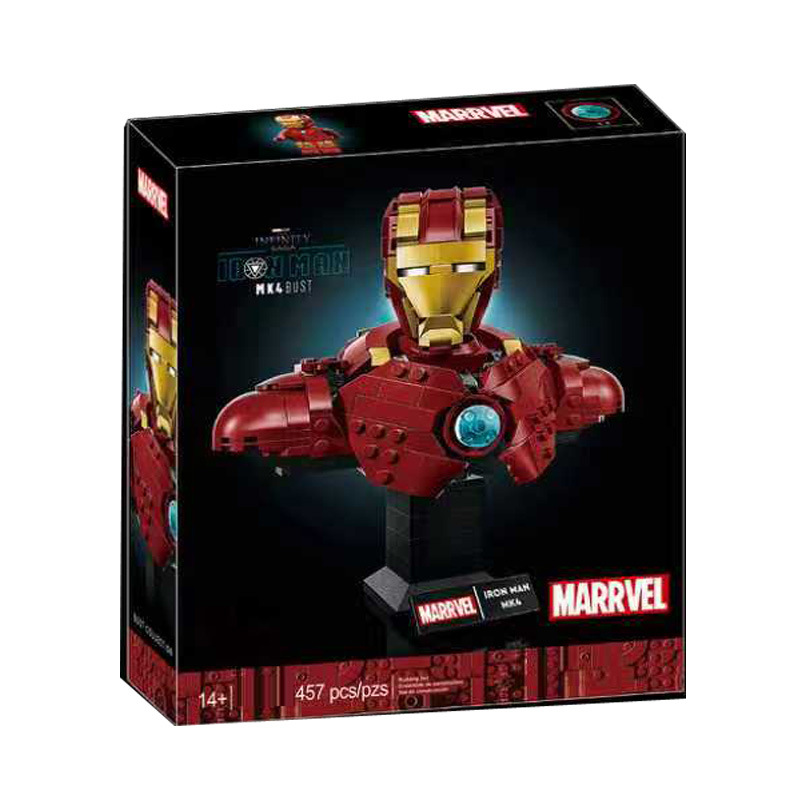 Cross-Border Compatible Lego 76327 Marvel Heroes Series Iron Man Mk4 Model Assembled Building Block Toys