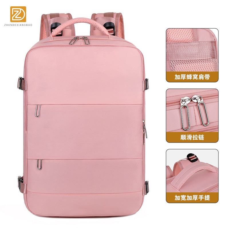 Cross-Border Large-Capacity Backpack for Women, Business Commuting Casual Backpack, Multi-Compartment Simple and Versatile Laptop Bag