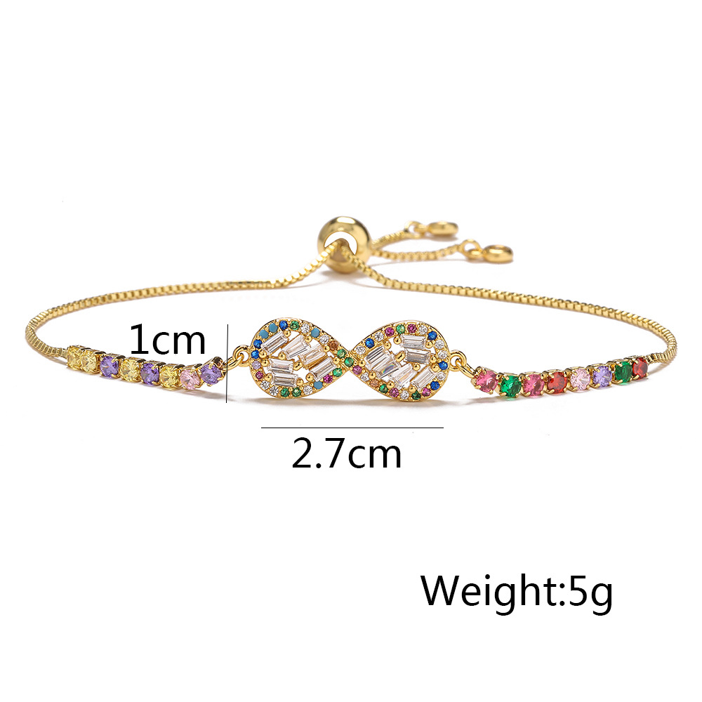 Fashion Palm Copper Inlay Zircon Bracelets 1 Piece