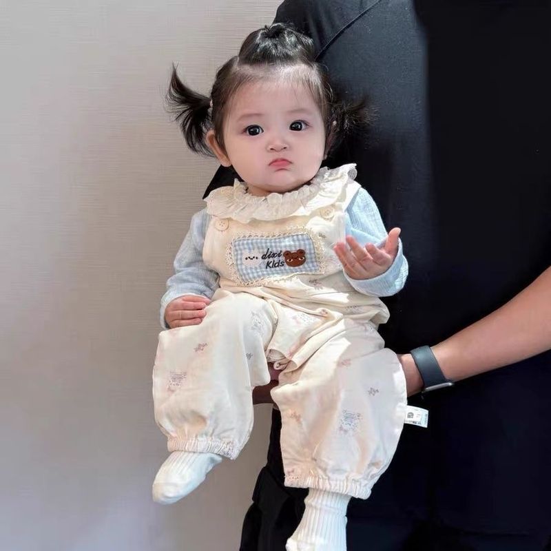 小月龄宝宝秋装套装萌韩系婴幼儿背带裤打底两件套秋款外出服潮|undefined
