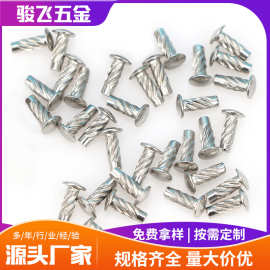 304 316不锈钢斜纹标牌铆钉GB832敲击滚花铭牌螺纹螺丝钉