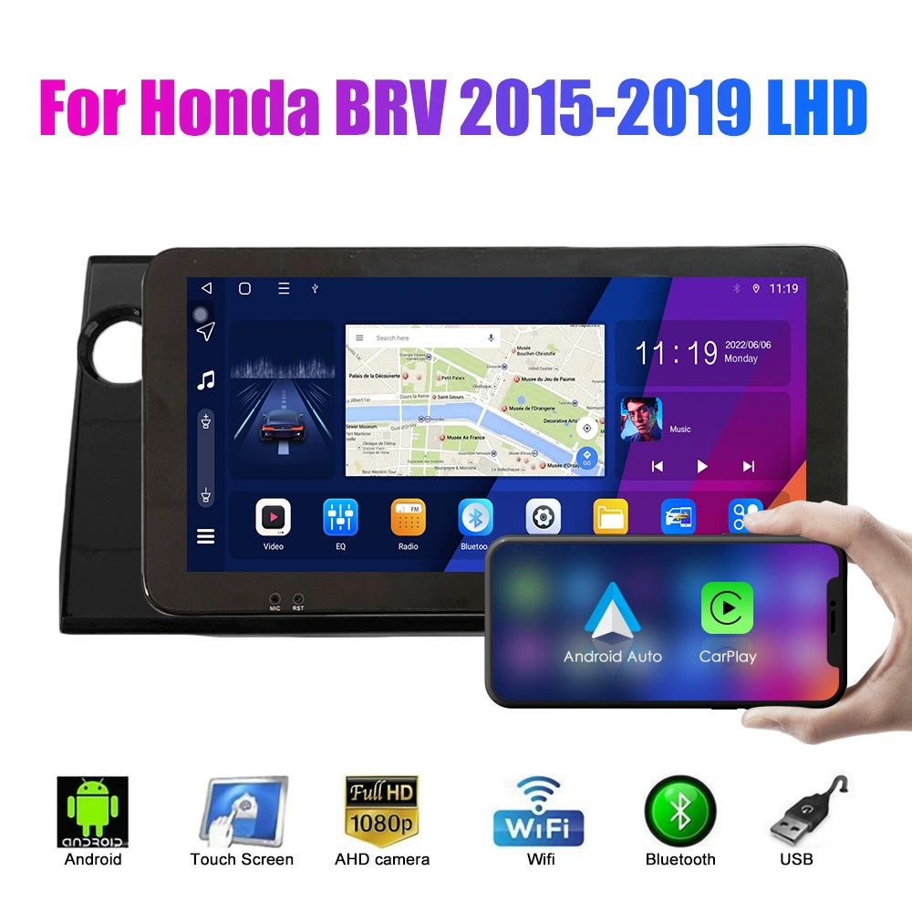 Подходит для Honda BRV 2015-2019, левая версия, Android навигация GPS с камерой заднего вида, автомобильный «все-в-одном»