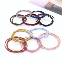 韩版头绳女扎头发皮筋基础彩色发绳小清新头饰发圈二元店发饰批发