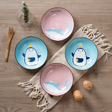 和彩日式卡通陶瓷盤家用餐具兒童菜盤可愛餐盤ins風小清新盤子