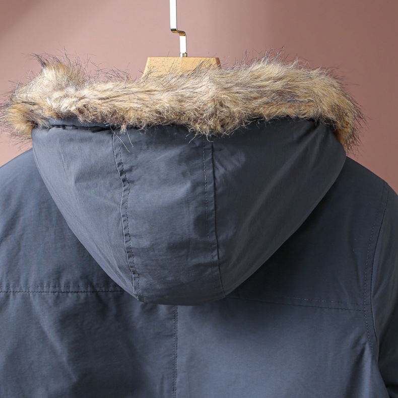 Parka d'hiver à capuche pour homme - Coupe-vent et imperméable, veste matelassée épaisse et chaude avec doublure polaire pour sports de plein air (vert armée)_voghion.com