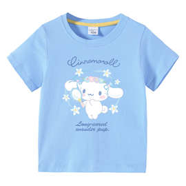 2023新款跨境童装韩版儿童夏装短袖T恤男孩女童宝宝半袖T恤上衣棉