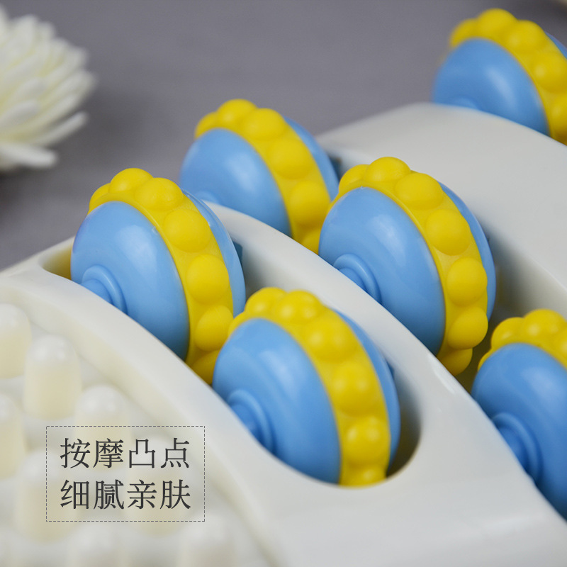 Masaje de la planta de los pies, masaje de acupuntura doméstico, masaje de la planta de los pies elíptica de 4 filas de rodillos