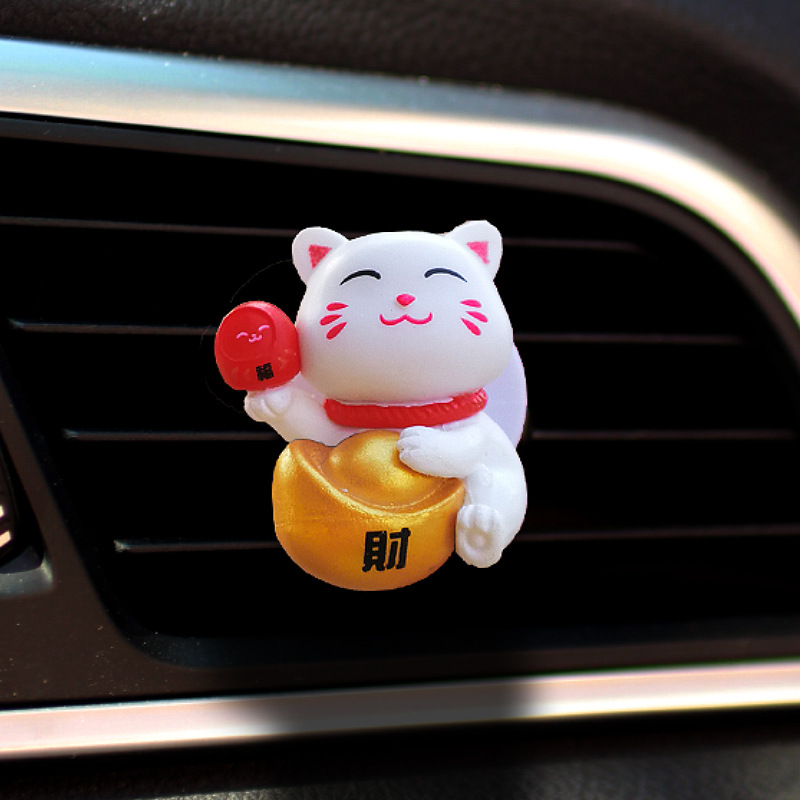Aromaterapia de coche dibujos animados gato lindo coche salida de aire decoración aromaterapia coche ligero coche decoración de perfume coche