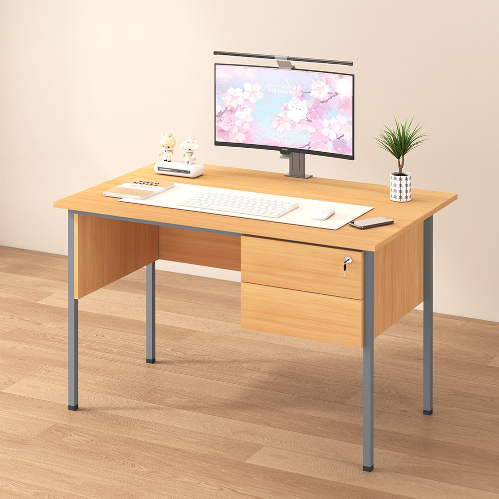 Mesa de oficina de personal de exportación muebles de oficina tablero de oficina una sola persona con cajones cerrados dos cajones escritorio de computadora