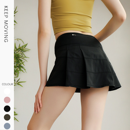 New Anti-Slip Tennis Running Outdoor Fitness Short Skirt Summer Quick-Dry Sports Skirt Pleated Skirt Yoga Skirt for Women