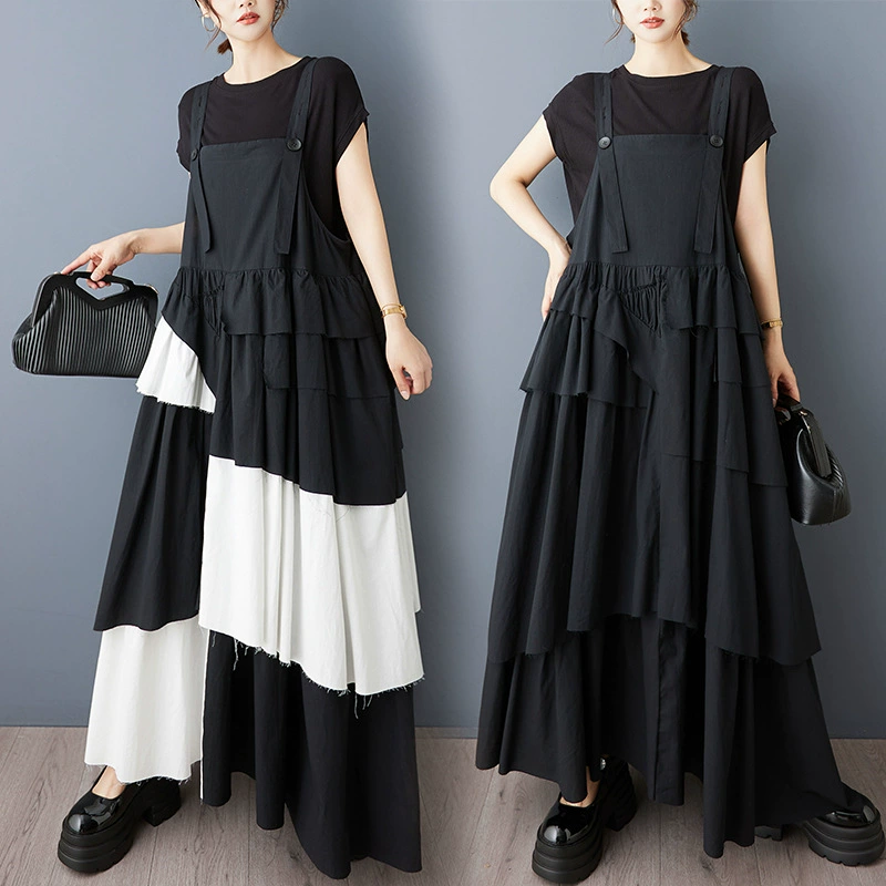 Реальная стрельба повседневная контрастная цветовая сплайна нерегулярная модная юбка с бутонами