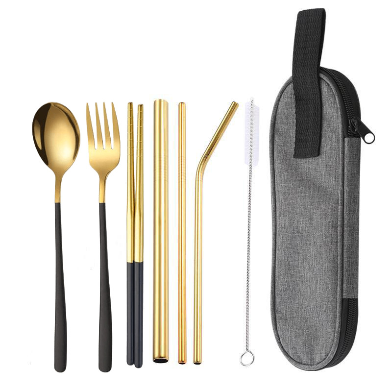 골드 블랙 7 개 세트/다크 그레이 가방