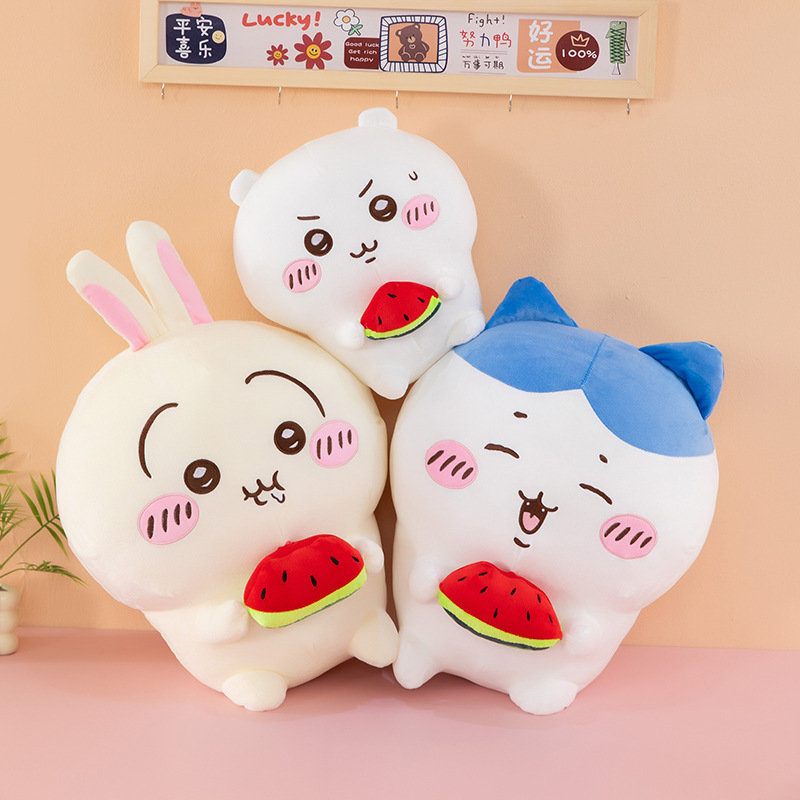 Creative Watermelon-Hugging Chiikawa Plush Toy Cute Little Hachiko Usagi Doll Gift Export Doll