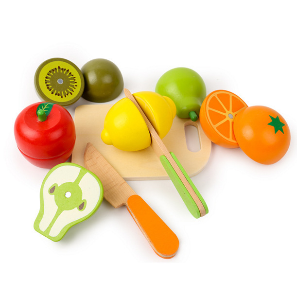 Casa de juegos para niños corte de frutas y verduras corte juguetes niños y niñas bloques de construcción magnéticos de madera cocina frutas y verduras traje