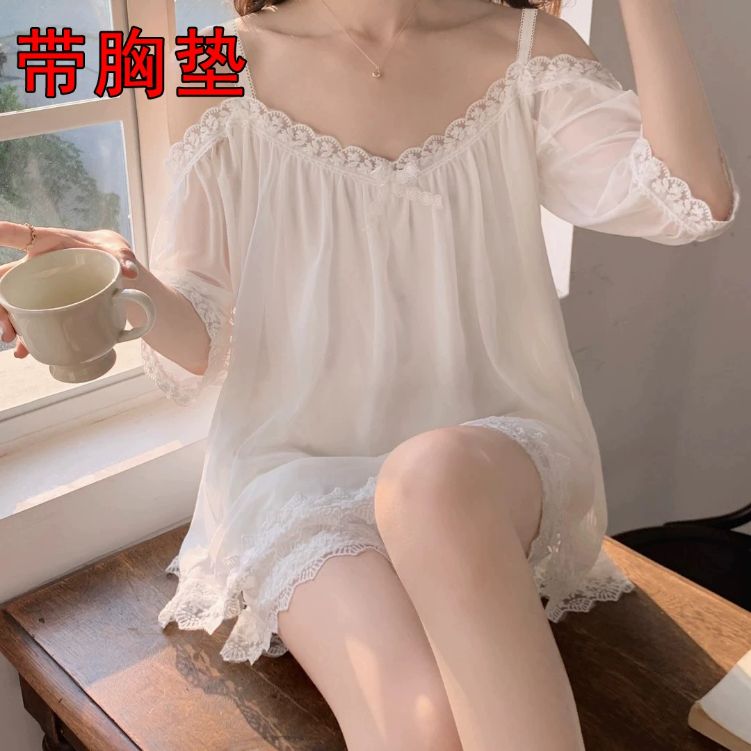 Pijama, set, thin summer breast pads, open shoulders