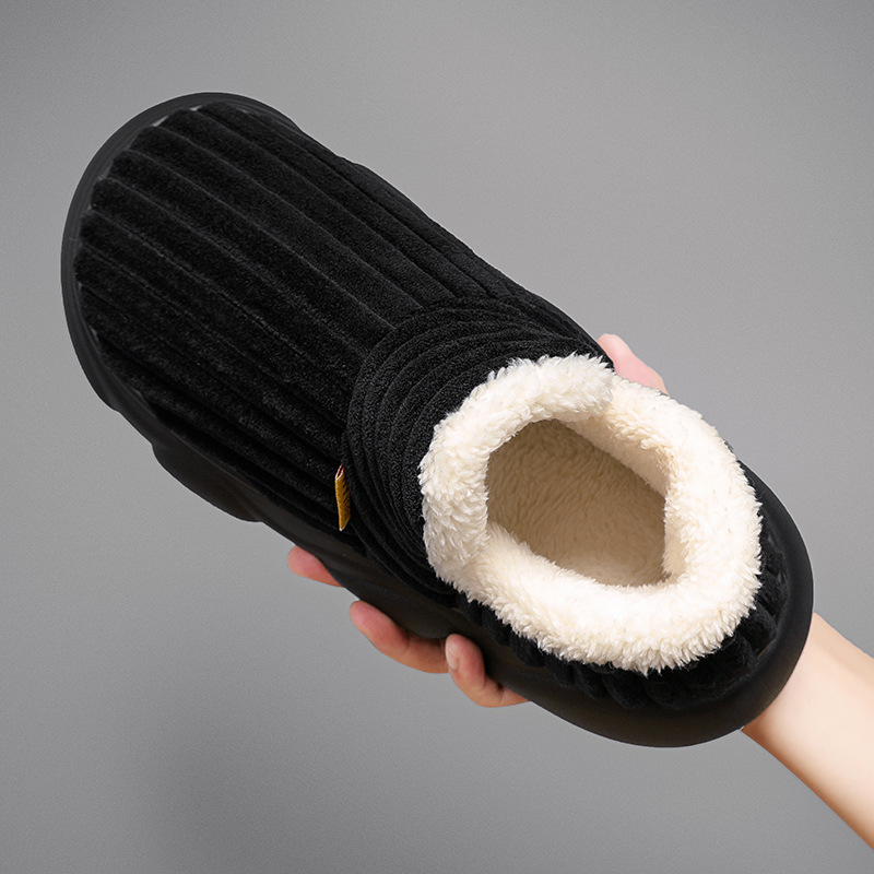 Zapatos de algodón para hombres invierno 2023 nuevo veludo engrosado un pedazo anti-deslizante calentamiento anti-frío pan zapatillas