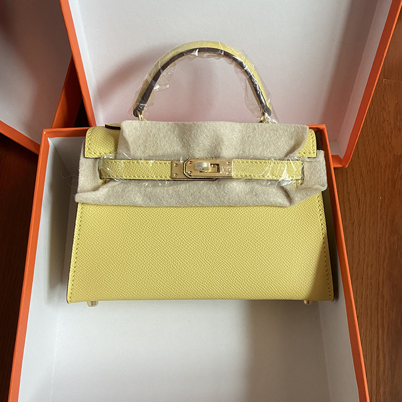 Bolso Kelly mini de cuero genuino, nuevo 2025, para mujer, versátil, al por mayor