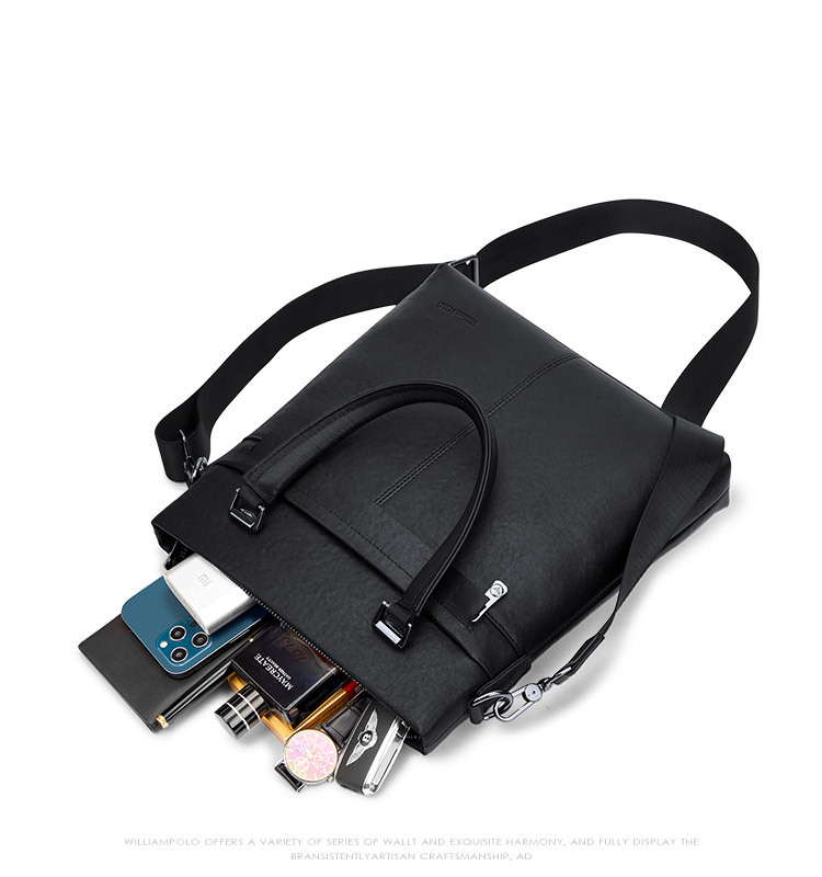 Cặp da bò công sở nam nhiều ngăn đệm laptop chi tiết 9