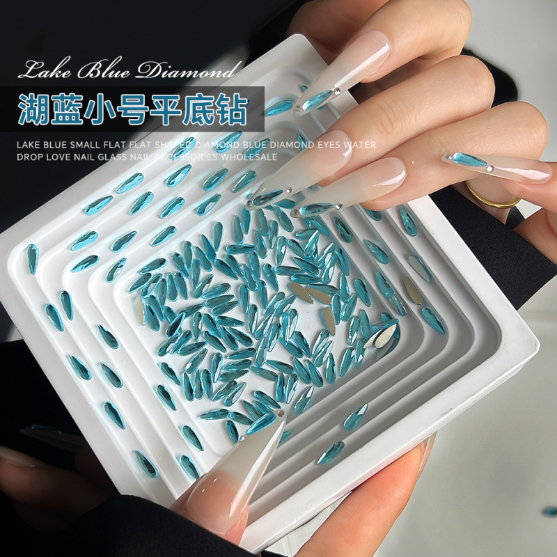 Blue Nail Art Rhinestones Trendy Mixed Pack Super Shiny Nail Art Irregular Rhinestones Flat Crystal Dazzling Nail Rhinestone Accessories