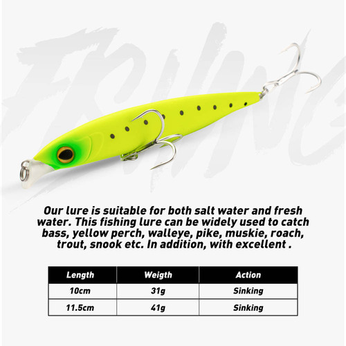 All swimming layer long-distance casting quivering sinking hook bait sinking water minnow hard bait long-distance lifting pencil lure bait 10cm 11.5cm