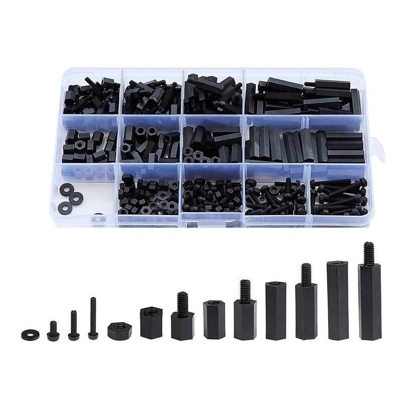 Cross-border source black M2M2.5M3M4 plastic nylon screw nut hexagon isolation column gasket suit 320 Cross-border source black M2M2.5M3M4 plastic nylon screw nut hexagon isolation column gasket suit 320