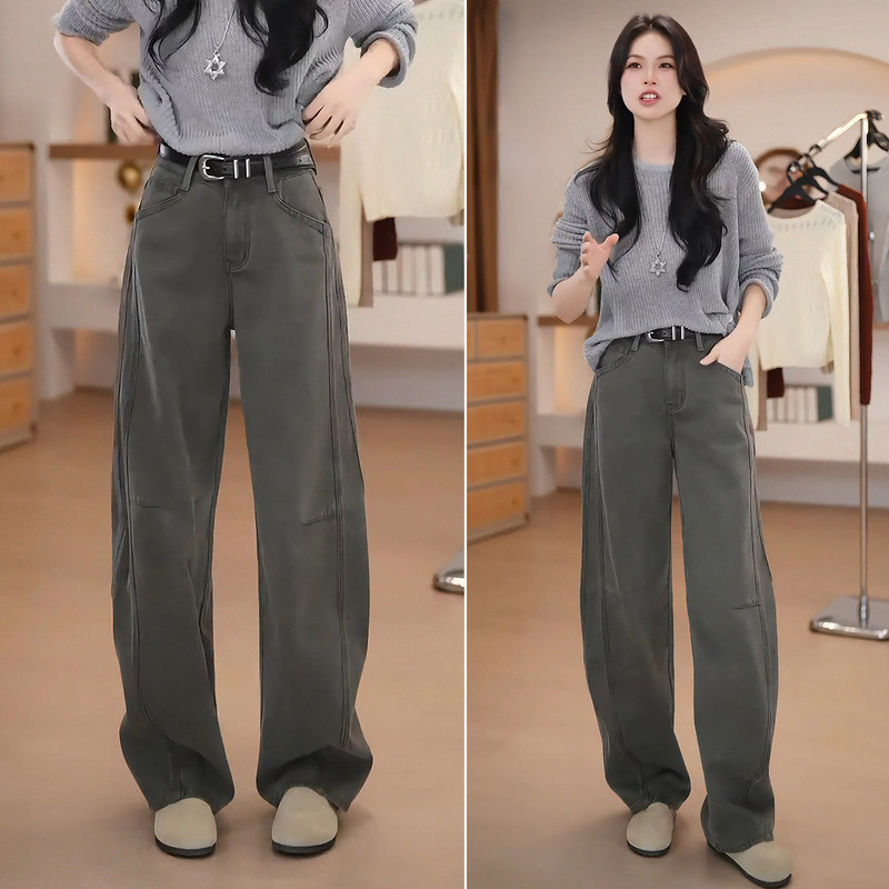 Women's Scythe Jeans 2026 New Trendy Fall High-Waisted Slimming American Style Scythe Workwear Wide-Leg Pants