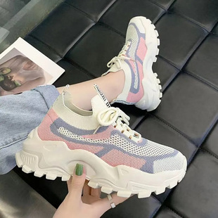 2025 New Flying Net Casual Breathable Korean Women's Shoes Torre Shoes Net Celebrity Lightweight Running Casual sneaker