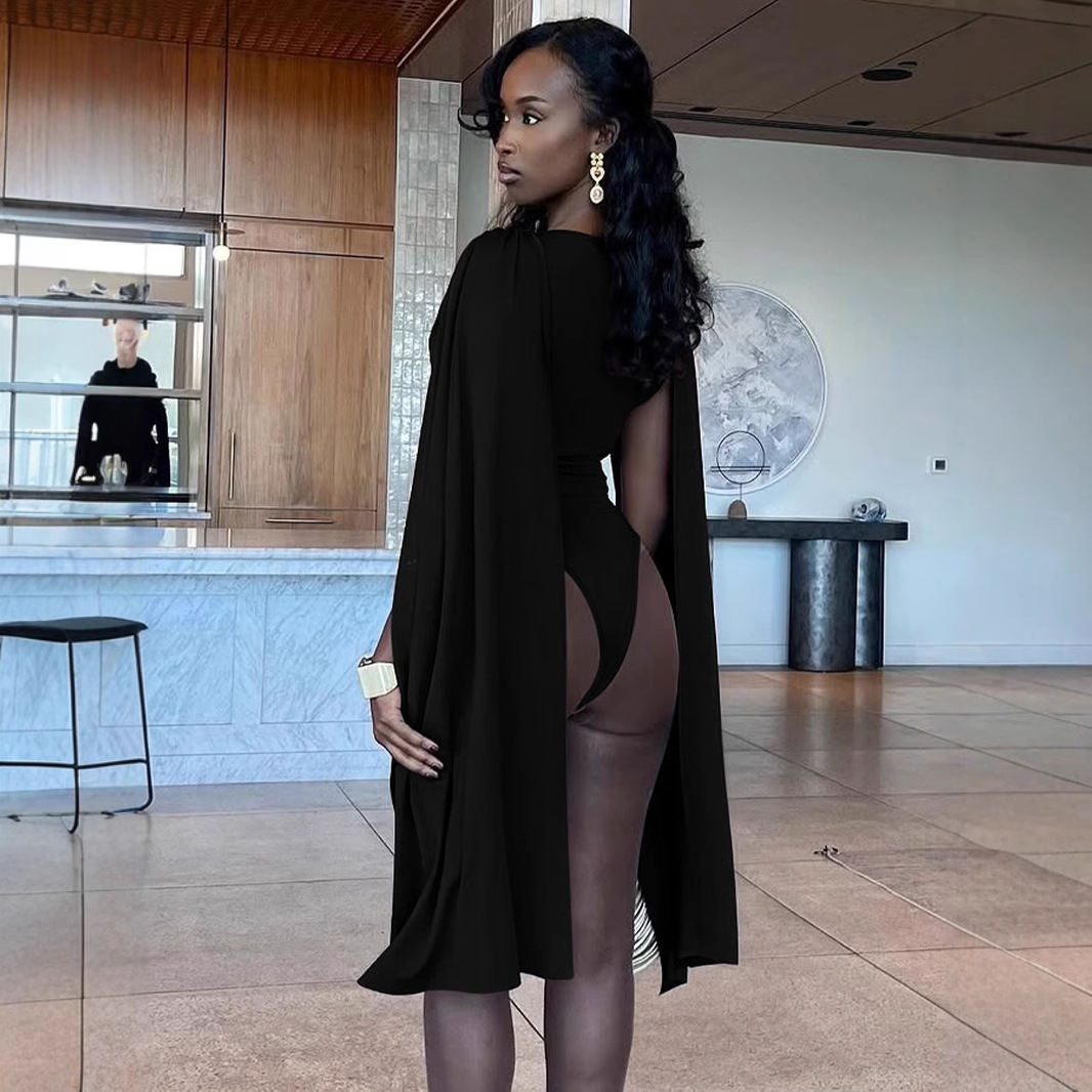 Women's Clothing Women's High Waist Bodysuit European American Style Spring New Solid Color Collar Symmetrical Ribbon Design Tight Fit Jumpsuit Romper_voghion.com