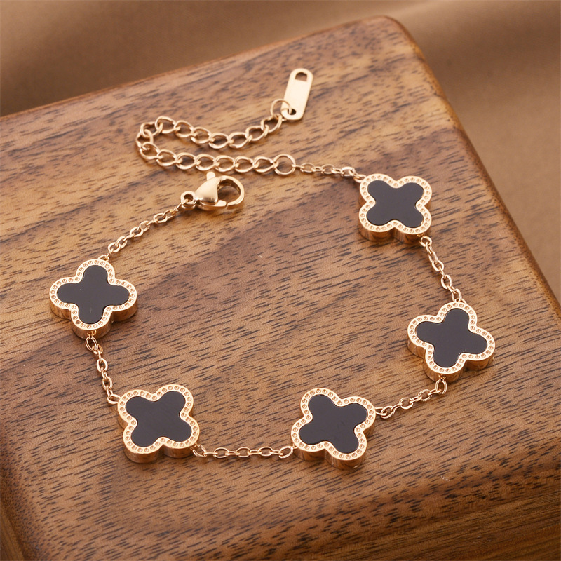 Joyas transfronterizas europeas y americanas Pulsera de acero de titanio de todo fósforo Versión coreana del temperamento bohemio Pulsera de acero de titanio que no se desvanece Joyería femenina