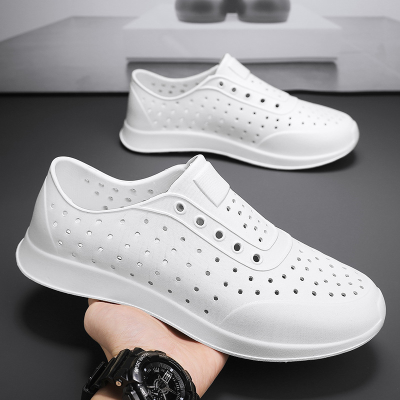 Wncnnnncative verano deportes al aire libre pareja playa agujero zapatos cerrado puntera casual transpirable sandalias impermeables