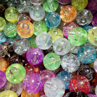 18mm���Բ�ɫ�����ɳ���� DIY�ֹ�����ɢ�鴮�P�֙C��Ʒ���