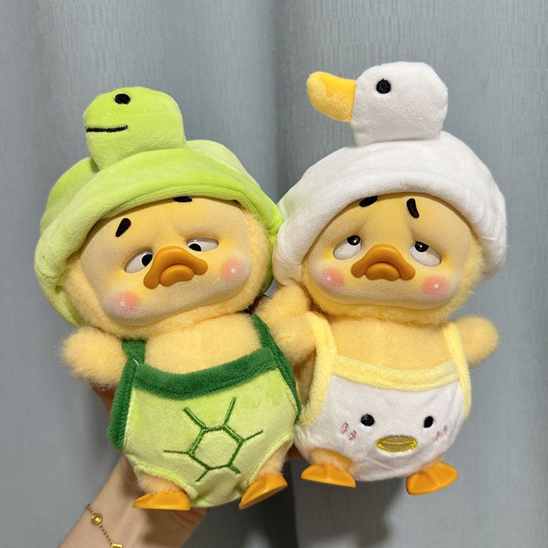 옷만] 성가신 오리 봉제 인형  옷 블라인드 박스 노란색 오리 인형 옷 헤어 벨트 슬링 셔츠 귀여운