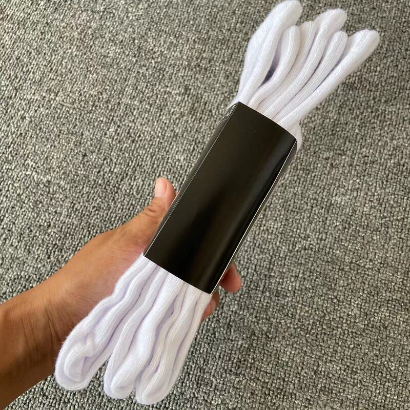 Solid color black and white gray socks towel bottom sports socks long tube men's and women's lovers basketball socks can be issued a card 3 pairs