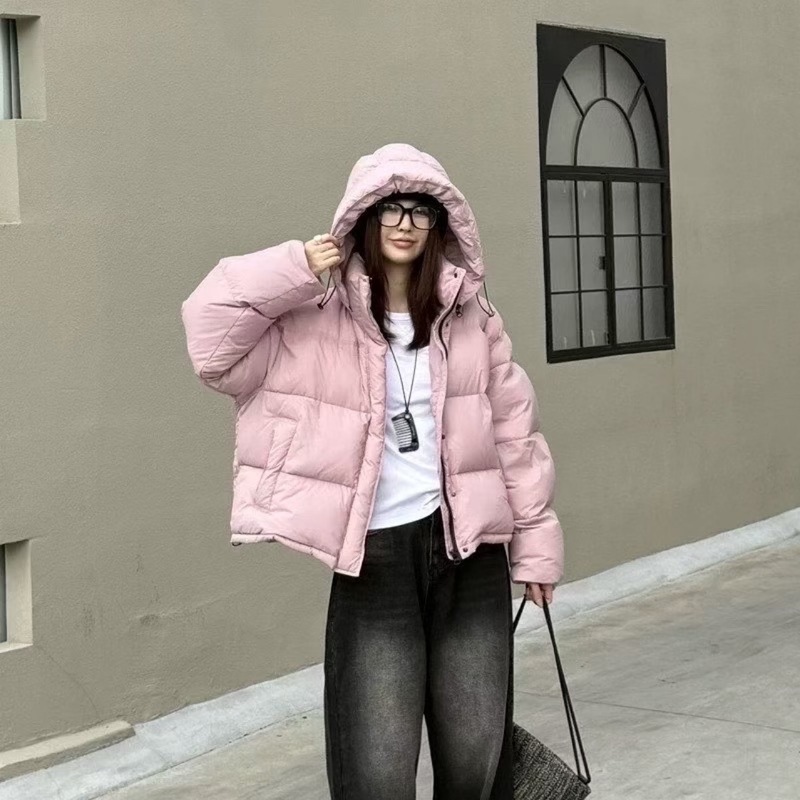 欧货短款羽绒服女90白鸭绒宽松加厚保暖抗寒时尚面包外套潮2025新|undefined