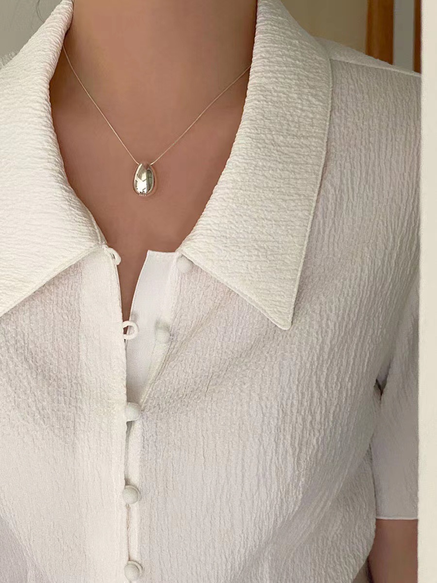 13g Weight Pendant Necklace Classification 1 Piece Quantity 925 Sterling Silver Plating Water Droplets Pendant Necklace