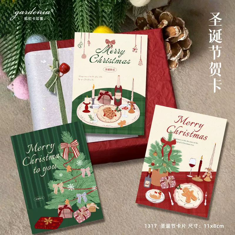 Рождественские открытки Merry Christmas ретро